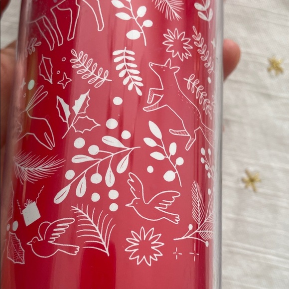 Starbucks Red Tumbler with White holiday Pattern - Picture 6 of 11
